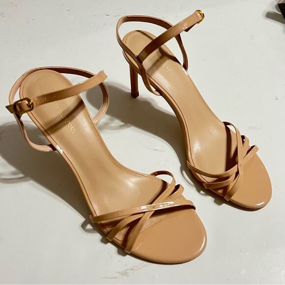 Stuart Weitzman Nude Starla 80 Patent Sandal Size 9 - Picture 6 of 13